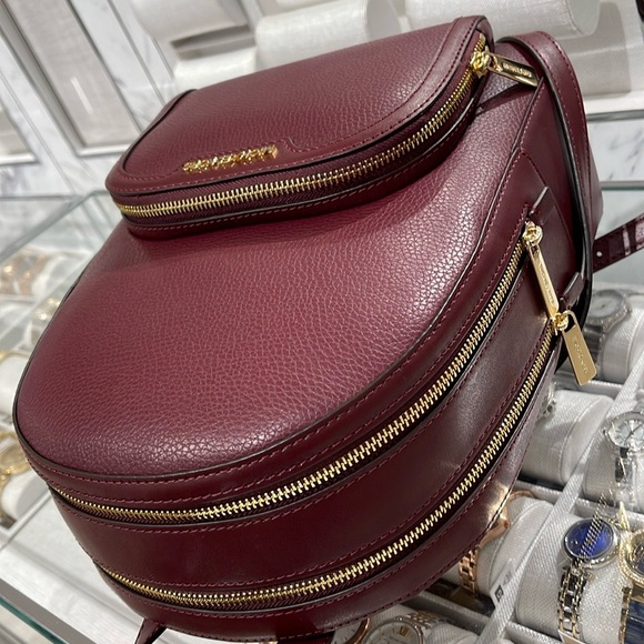 Michael Kors Jaycee Medium Pebbled Leather Backpack
 Oxblood/Golden 
NWT - Picture 15 of 16
